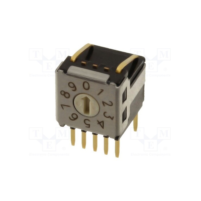 1 pcs x OMRON OCB - A6KV-104RF - Encoding switch, DEC/BCD, Pos: 10, THT, Rcont max: 200mΩ, 1.96Ncm