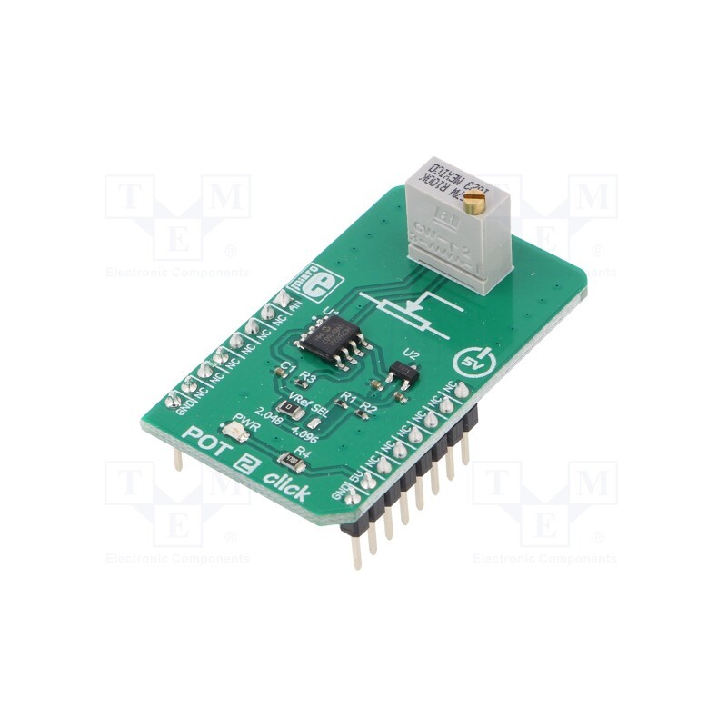 1 pcs x MIKROE - POT 2 CLICK - Click board, selectable reference voltage source, analog, 5VDC