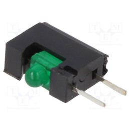 1 pcs x MENTOR - 2698.808 - LED, in housing, green, 2mm, No.of diodes: 1, 20mA, 40°, 2.6÷10mcd