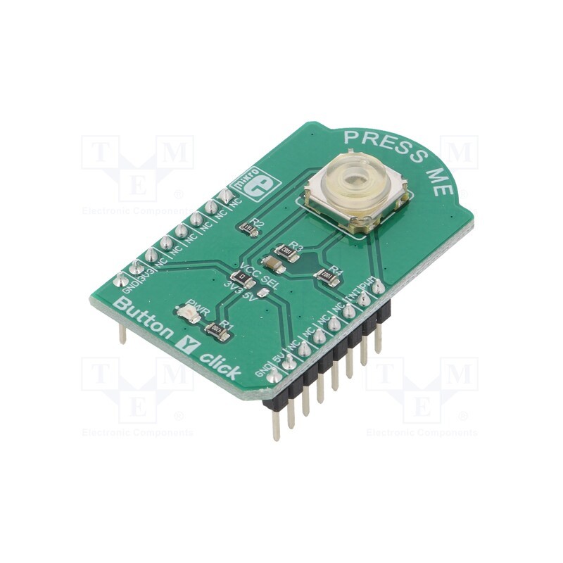 1 pcs x MIKROE - BUTTON Y CLICK - Click board, button, GPIO,PWM, 3006.2111, prototype board