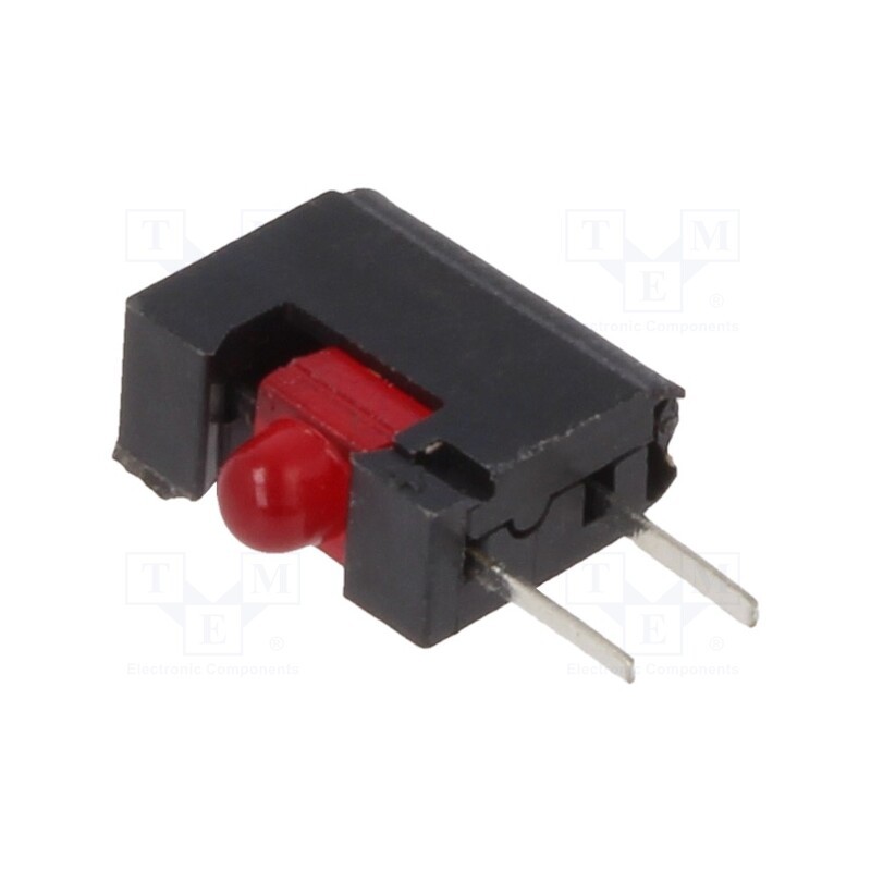 1 pcs x MENTOR - 2698.802 - LED, in housing, red, 2mm, No.of diodes: 1, 20mA, Lens: red,diffused