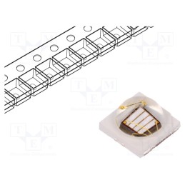 1 pcs x ProLight Opto - PK2N-3LLE-V - Power LED, UV, 140°, 700mA, λd: 390÷400nm, Pmax: 3W, 3.45x3.44x1.9mm