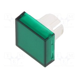 1 pcs x EAO - 61-9321.5 - Actuator lens, 22mm, 61, transparent,green, plastic, 15.3x15.3mm