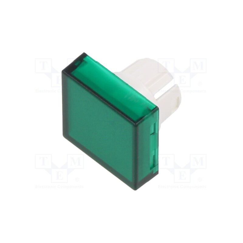 1 pcs x EAO - 61-9321.5 - Actuator lens, 22mm, 61, transparent,green, plastic, 15.3x15.3mm
