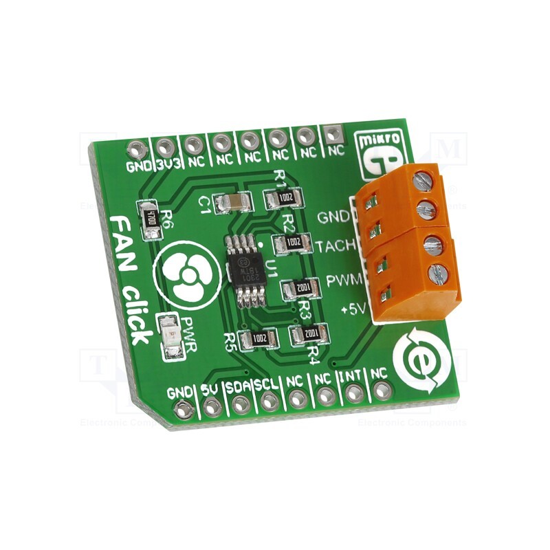 1 pcs x MIKROE - FAN CLICK - Click board, fan controller, I2C, EMC2301, prototype board