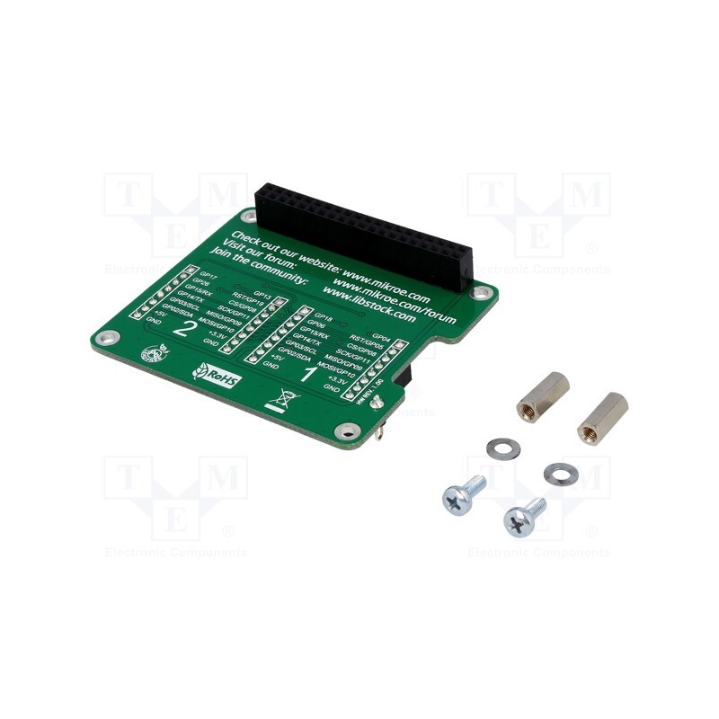1 pcs x MIKROE - PI 2 CLICK SHIELD - Multiadapter, IDC40,mikroBUS socket x2, Add-on connectors: 2