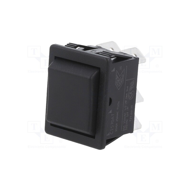 1 pcs x BULGIN - C1570ATAAJ - ROCKER, DP3T, Pos: 3, ON-OFF-ON, 16A/250VAC, 28x22mm