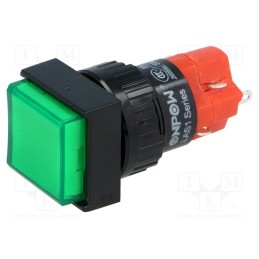1 pcs x ONPOW - LAS1F-11Z/G/230V-IP40 - Switch: push-button, Pos: 2, SPDT, 3A/250VAC, 2A/24VDC, ON-ON, IP40