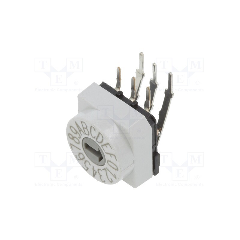 1 pcs x PTR HARTMANN - PT65103L254 - Encoding switch, HEX/BCD, Pos: 16, THT, Rcont max: 80mΩ, PT65
