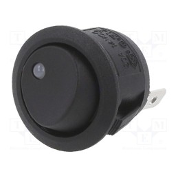 1 pcs x SWITCH COMPONENTS - RA2-1A-DC-2-UL - ROCKER, SPST, Pos: 2, ON-OFF, 20A/14VDC, black, LED, Rcont max: 50mΩ