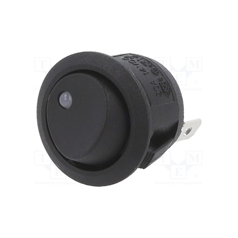 1 pcs x SWITCH COMPONENTS - RA2-1A-DC-2-UL - ROCKER, SPST, Pos: 2, ON-OFF, 20A/14VDC, black, LED, Rcont max: 50mΩ
