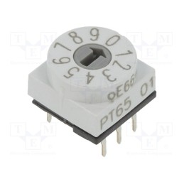 1 pcs x PTR HARTMANN - PT65101 - Encoding switch, DEC/BCD, Pos: 10, THT, Rcont max: 80mΩ, PT65