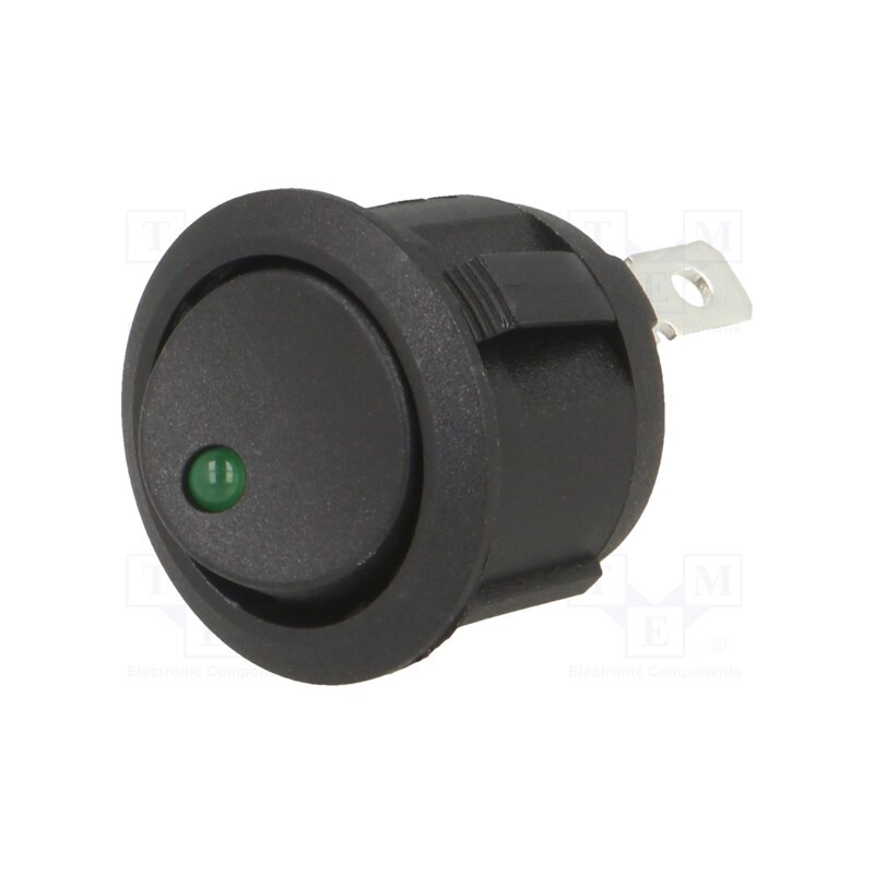 1 pcs x SWITCH COMPONENTS - RA2-1A-DC-2-GL - ROCKER, SPST, Pos: 2, ON-OFF, 20A/14VDC, black, LED, Rcont max: 50mΩ