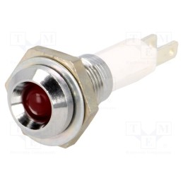 1 pcs x MENTOR - 2658.8021 - Indicator: LED, recessed, red, Ø9mm, for PCB, brass, ØLED: 5mm