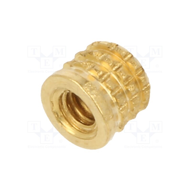 100 pcs x TAPPEX - 002M2 - Threaded insert, brass, M2, BN 37885, L: 3.1mm, MULTISERT®