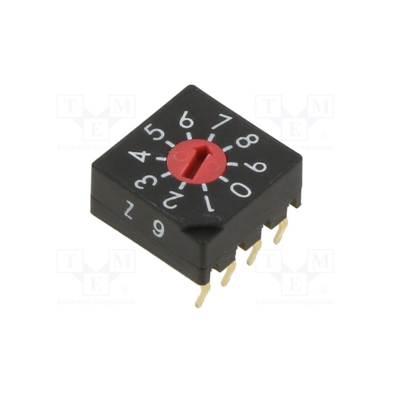 1 pcs x KNITTER-SWITCH - DRS 3110 - Encoding switch, Pos: 10, PCB,THT, 100mΩ, DC load @R: 0.03A/15VDC