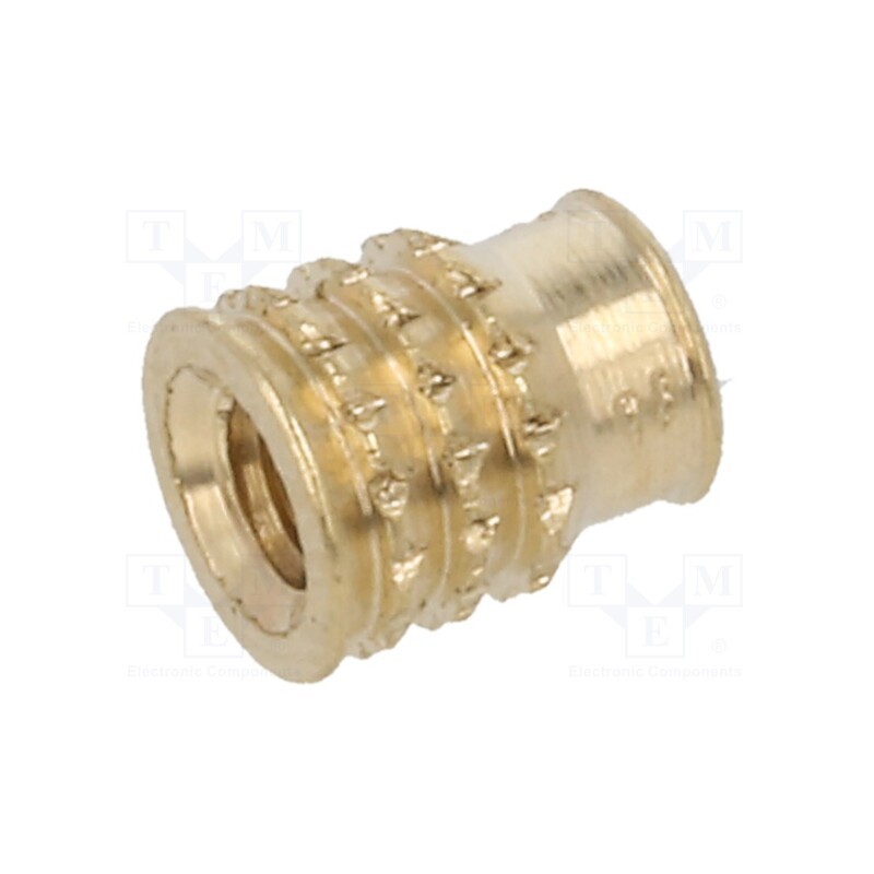 100 pcs x TAPPEX - 001M2 - Threaded insert, brass, M2, BN 37885, L: 4.2mm, MULTISERT®