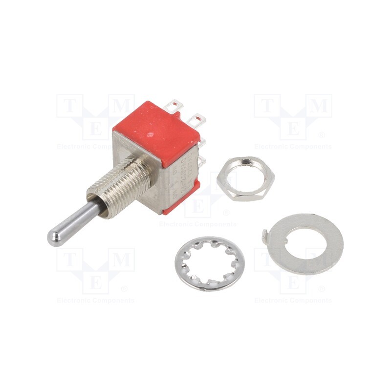 1 pcs x E-SWITCH - 100DP3T1B1M1QEH - Switch: toggle, Pos: 3, DP3T, ON-OFF-ON, 2A/250VAC, 5A/28VDC, 100