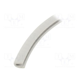 100 m x MOREK - MCA003AG12 - Hole and edge shield, PVC, grey, H: 10mm, W: 6mm, Panel thick: 1÷2mm