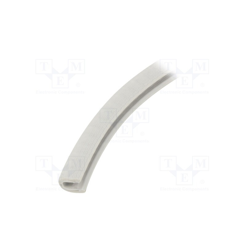 100 m x MOREK - MCA003AG12 - Hole and edge shield, PVC, grey, H: 10mm, W: 6mm, Panel thick: 1÷2mm