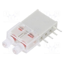 1 pcs x MENTOR - 1301.2243 - LED, in housing, red, 2.9mm, No.of diodes: 2, 20mA, Lens: red, 50°