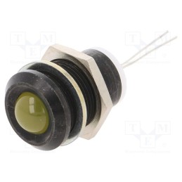 1 pcs x MENTOR - 2676.8073 - Indicator: LED, prominent, yellow, Ø12mm, for PCB, brass, ØLED: 8mm