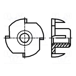 100 pcs x BOSSARD - 1101250 - Nut, tee nut, M6, 1, steel, Plating: zinc, BN 226