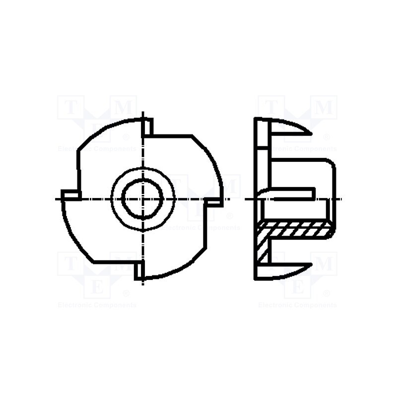 100 pcs x BOSSARD - 1101250 - Nut, tee nut, M6, 1, steel, Plating: zinc, BN 226