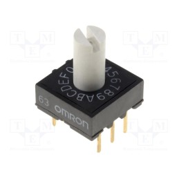 1 pcs x OMRON OCB - A6R-162RS - Encoding switch, HEX/BCD, Pos: 16, THT, Rcont max: 200mΩ, A6R