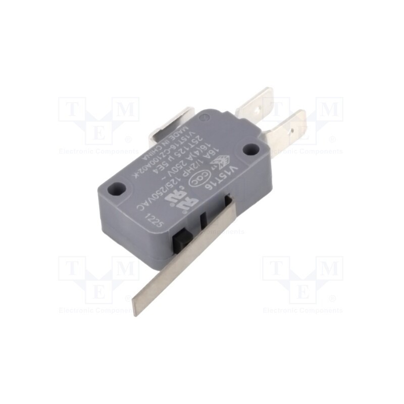1 pcs x HONEYWELL - V15T16-CZ100A02-K - Microswitch SNAP ACTION, 16A/250VAC, with lever, SPDT, ON-(ON)