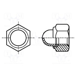 100 pcs x BOSSARD - B4/BN167 - Nut, hexagonal, M4, 0.7, steel, Plating: zinc, 7mm, BN 167, DIN 986