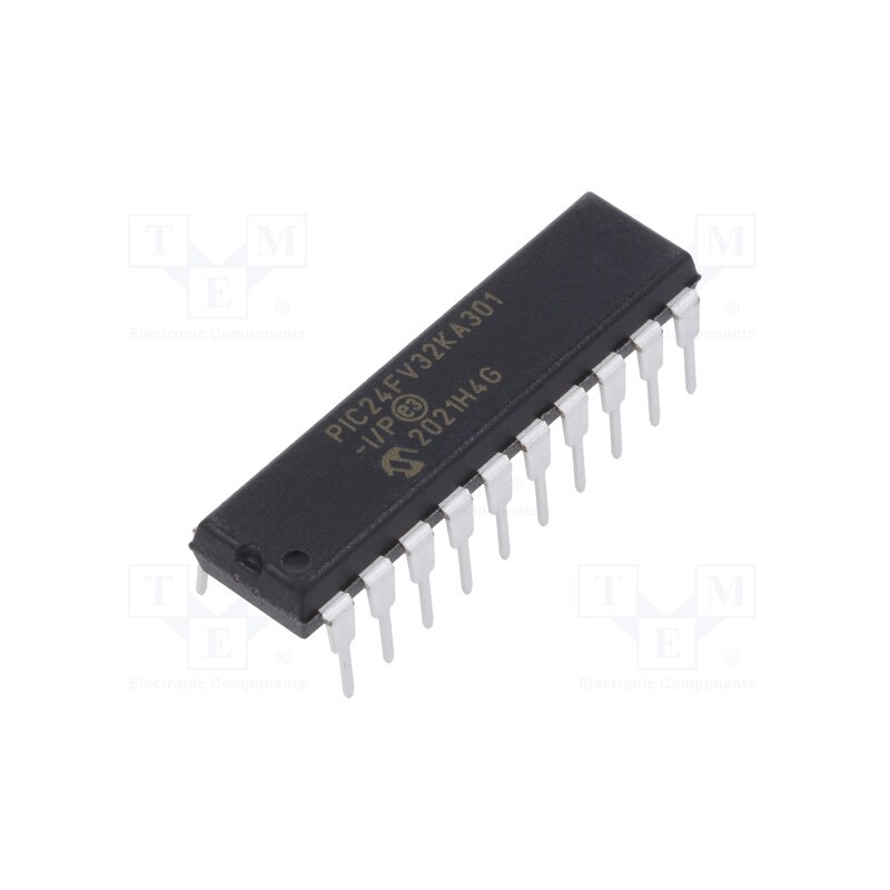 1 pcs x MICROCHIP TECHNOLOGY - PIC24FV32KA301-I/P - IC: PIC microcontroller, 32kB, 32MHz, THT, DIP20, PIC24