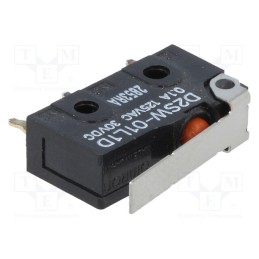 1 pcs x OMRON OCB - D2SW-01L1D - Microswitch SNAP ACTION, 0.1A/125VAC, 0.1A/30VDC, with lever