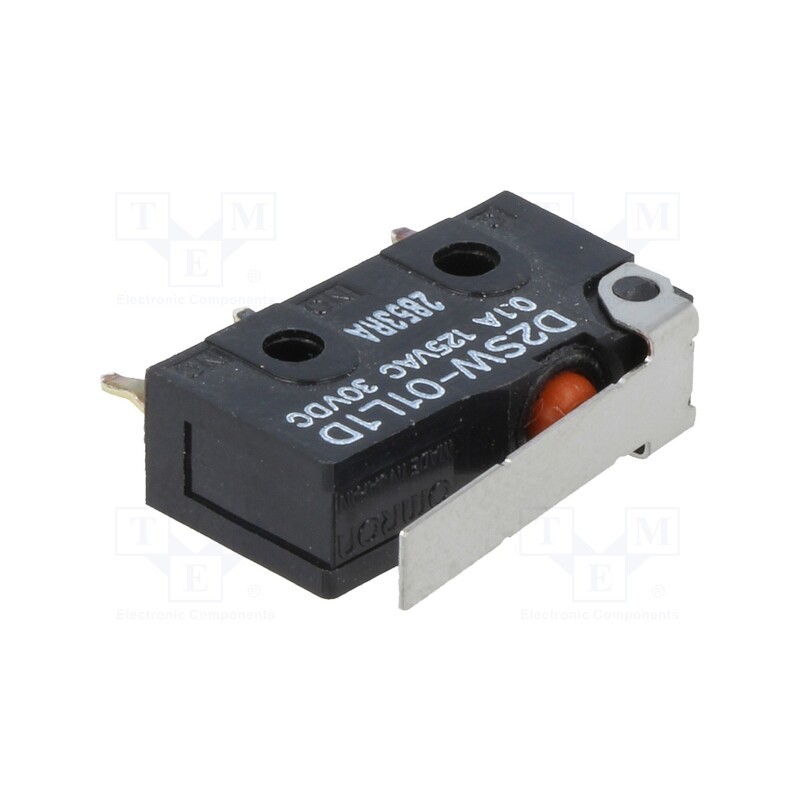 1 pcs x OMRON OCB - D2SW-01L1D - Microswitch SNAP ACTION, 0.1A/125VAC, 0.1A/30VDC, with lever