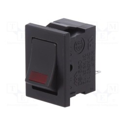 1 pcs x MIYAMA - DS-850K-S-LR-K - ROCKER, SPST, Pos: 2, ON-OFF, 3A/250VAC, black, LED, Rcont max: 20mΩ
