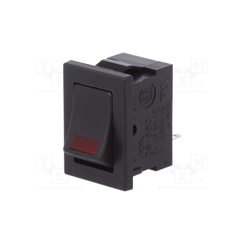 1 pcs x MIYAMA - DS-850K-S-LR-K - ROCKER, SPST, Pos: 2, ON-OFF, 3A/250VAC, black, LED, Rcont max: 20mΩ