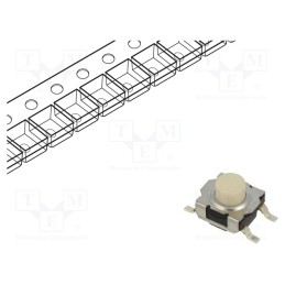 1 pcs x C&K - KT11P2SM34 LFS - Microswitch TACT, SPST-NO, Pos: 2, 0.03125A/32VDC, SMT, 5.2mm, IP57