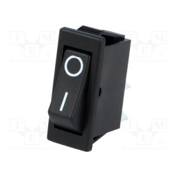 1 pcs x BULGIN - C1300ALMBB602AW - ROCKER, SPST, Pos: 2, ON-OFF, 16A/250VAC, black, none, Body: black