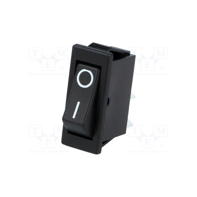 1 pcs x BULGIN - C1300ALMBB602AW - ROCKER, SPST, Pos: 2, ON-OFF, 16A/250VAC, black, none, Body: black