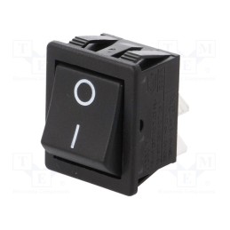1 pcs x BULGIN - C1350ATMBB602AW - ROCKER, DPST, Pos: 2, ON-OFF, 16A/250VAC, black, none, Body: black
