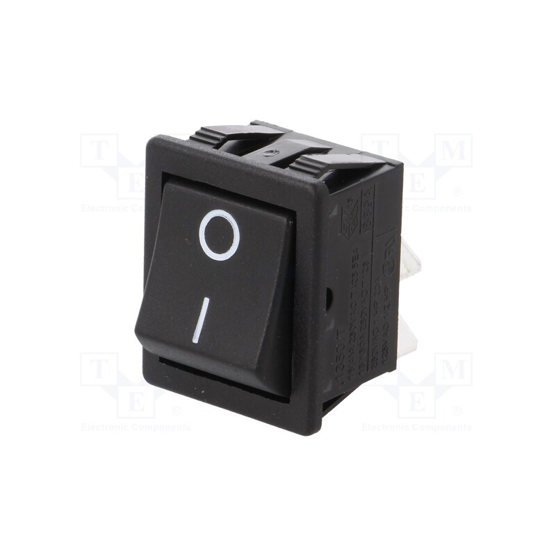1 pcs x BULGIN - C1350ATMBB602AW - ROCKER, DPST, Pos: 2, ON-OFF, 16A/250VAC, black, none, Body: black
