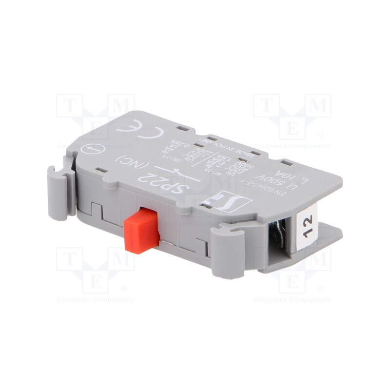 1 pcs x SPAMEL - SP22\01-1 - Contact block, 22mm, NC, 2.5A/230VAC, 4A/24VDC, front fixing, SP22