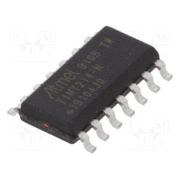 1 pcs x MICROCHIP TECHNOLOGY - ATTINY214-SSN - IC: AVR microcontroller, SO14, Ext.inter: 12, Cmp: 1, ATTINY, 1.27mm