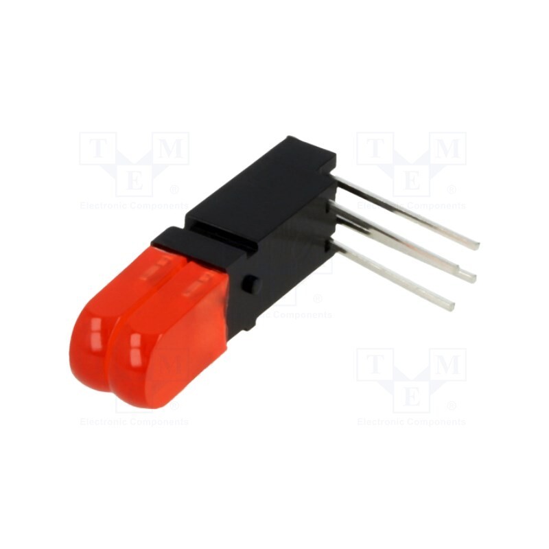 1 pcs x MENTOR - 1803.2231 - LED, in housing, red, No.of diodes: 2, 20mA, Lens: red,diffused, 50°