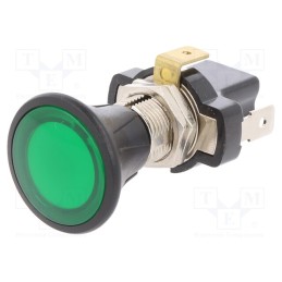 1 pcs x SCI - A3-30L3B-01 - Switch: push-pull, Pos: 2, 10A/14VDC, green, Illumin: LED, on panel