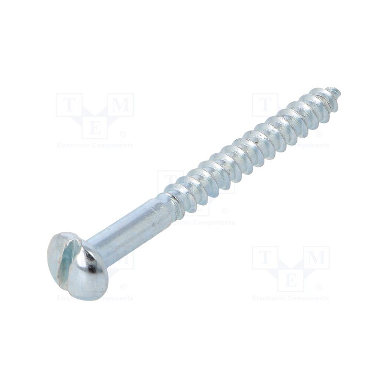 100 pcs x BOSSARD - 1070223 - Screw, for wood, 5x50, Head: button, slotted, 1,2mm, steel, zinc