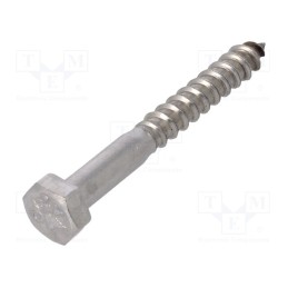 100 pcs x BOSSARD - 1134604 - Screw, for wood, 5x40, Head: hexagonal, none, 8mm, DIN 571, BN 704