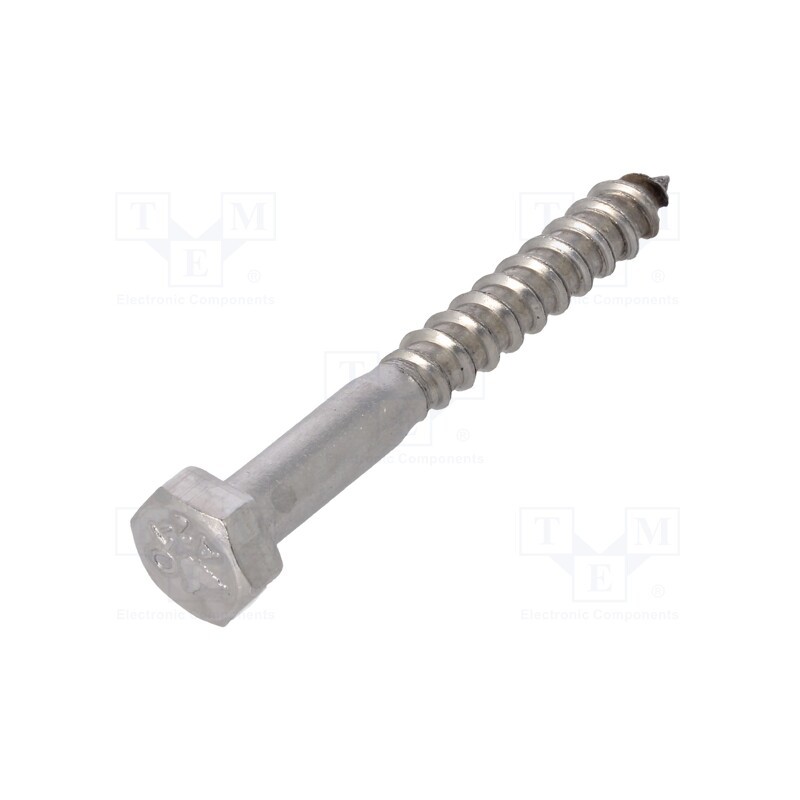 100 pcs x BOSSARD - 1134604 - Screw, for wood, 5x40, Head: hexagonal, none, 8mm, DIN 571, BN 704