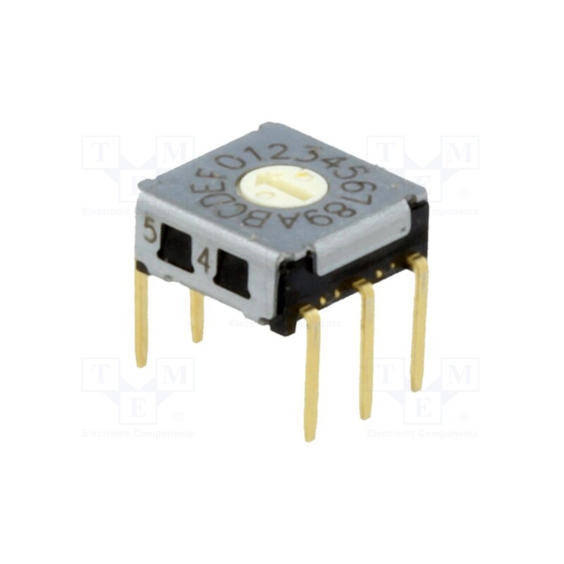 1 pcs x OMRON OCB - A6K-162RF - Encoding switch, HEX/BCD, Pos: 16, THT, Rcont max: 200mΩ, 1.96Ncm