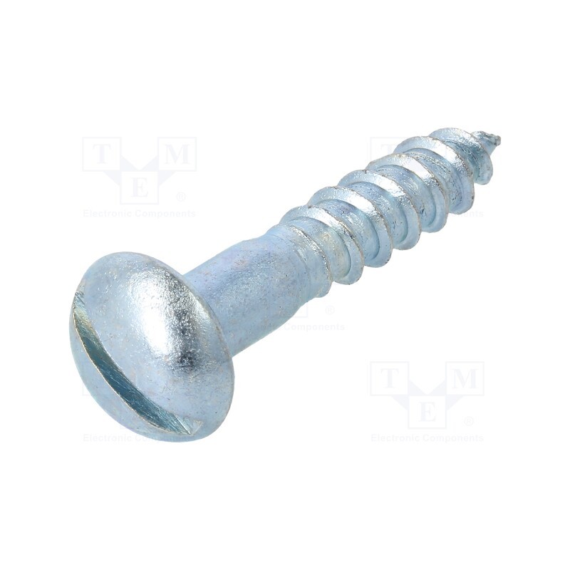 100 pcs x BOSSARD - 1070339 - Screw, for wood, 6x30, Head: button, slotted, 1,6mm, steel, zinc